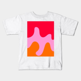 Abstract modern shapes pink, orange, red Kids T-Shirt